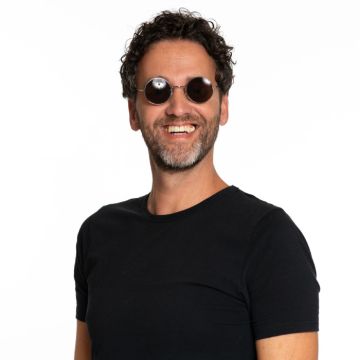 Ronde Lennon zonnebrillen bruin - onesize